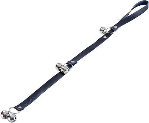 CATHYLIFE Timbres de Cuero para Perros para Perilla de PuertaEntrenamiento para Ir al BañoSalir Afuera, Campana de Cobre para Perro con Ajuste de