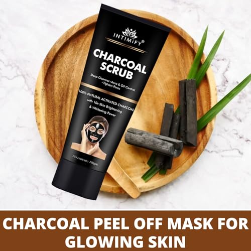 Image of INTIMIFY Charcoal Peel Off Mask | Removes Blackheads and Whiteheads | Tan Removal & Anti Pollution | For Men & Women (100 gm)