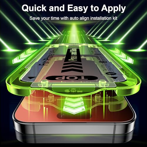 Image of Esanik 2-Pack for iPhone 14 Pro Sunset Color Privacy Screen Protector - Gradient Purple Anti-Spy Tempered Glass, Anti-Blue Light, Pink Military-Grade 9H Hardness,Shatterproof, Flawless Fit Tray