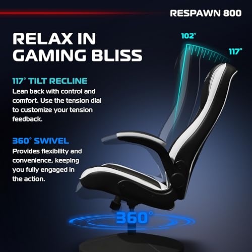 Image of RESPAWN 800 Console Rocker Gaming Chair, Swivel Seat with Lumbar Support