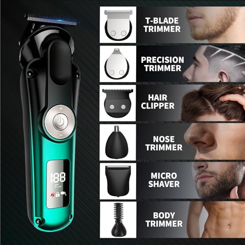 BILLAR 6 in 1 Professional Mens Grooming Kit for Mustache,Body, 17 Piece All-in-One Mens Grooming Kit and Hair Clipper, Nose, Ear,Body and Face, Electric Razor with Type-C Recharge Dock - Image 4