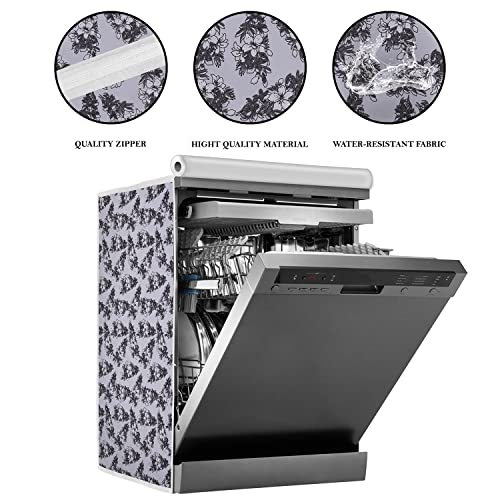 Image of Amazon Brand - Umi. Dishwasher Cover Suitable for Bosch of 12, 13, 14, and 15 Place Setting (63X63X81CMS, Black & White)