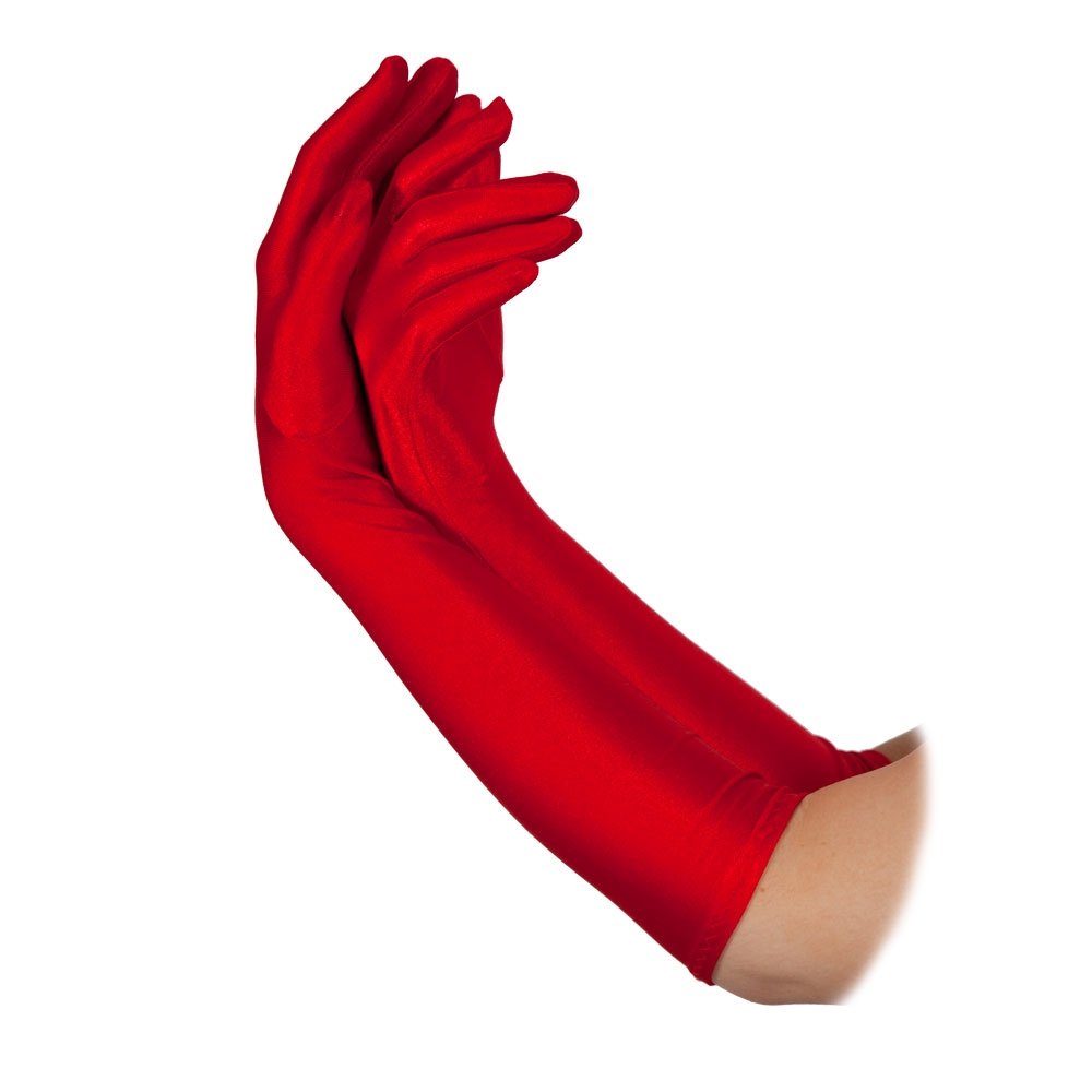 Wicked Costumes Ladies Long Elbow Length Gloves - Red Fancy Dress Gloves