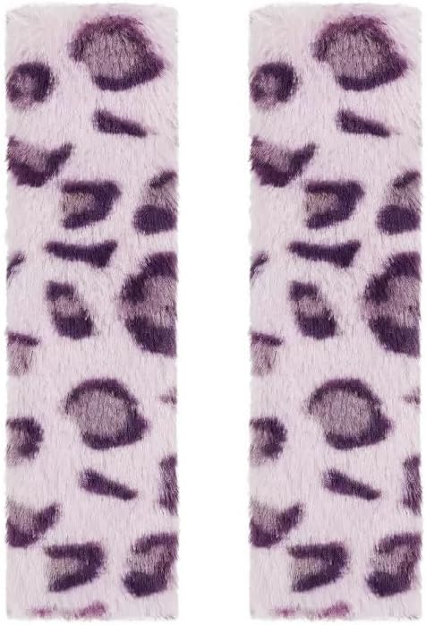 Almofada de Cinto de Segurança JINXU com Estampa de Leopardo Roxa – Pacote com 2