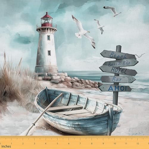 Erosebridal Coastal Fabric by The Yard,Ocean Beacon Upholstery Fabric for