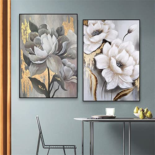 Fleurs toile peinture abstraite pour illuminer un mur sombre de salon ou de chambre