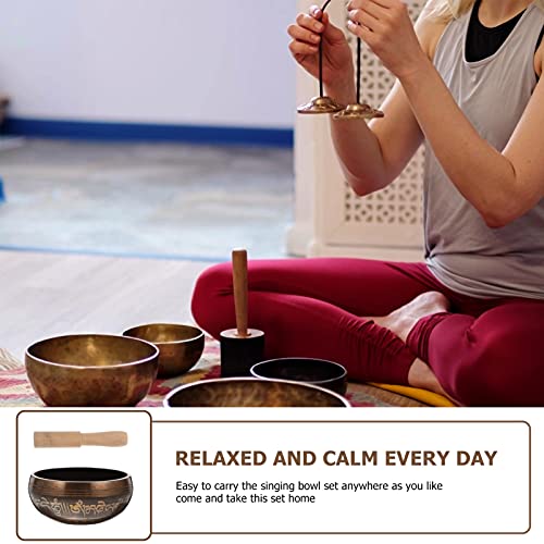 VOSAREA 1 conjunto de tigela tibetana para meditação Gong Zen Yoga Bowl com martelo de madeira para