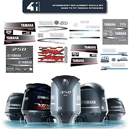 Image of 411 Decals Aftermarket Replacement for Yamaha 300 Four Stroke (2008) Outboard Decal (Sticker) Set