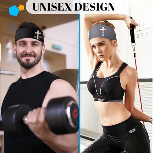 Image of 3pcs Sports Sweat Bands Headbands for Men Sweatbands Skull Workout Cooling Headbands for Men Women Running Headband Hairband Elastic Men's Head Sweat Band for Football