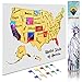 Produktbild Travelisimo Poster zum Abkratzen der USA  30,5 x 17 cm US Aquarell für Road Trip  USA Reisezubehör  10 Flaggen für die nächsten besuchten Länder enthalten