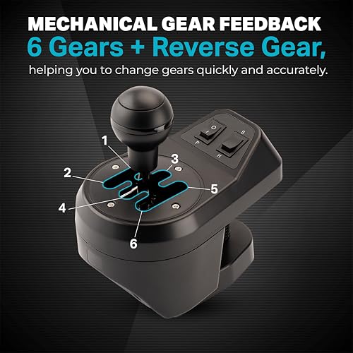 Image of NITHO USB Gaming Gear Shifter for PC Sim Racing, 6-Speed H-Pattern Gear Shifter with Reverse, Interchangeable H-Pattern & Sequential Plates, Racing Wheel Shifter for Windows PC (Not for Console)