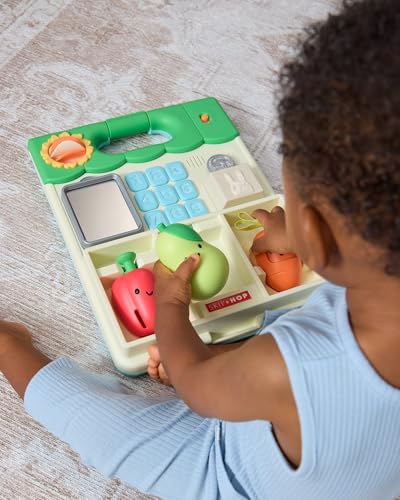 Image of Skip Hop Baby Walker 5-in-1 Sit to Stand Convertible Light Up Walker with 50+ Activities for Developmental Play, Songs and Sounds 3 Adjustable Handle Heights and Speed Control Switch Farmstand Age 6m+