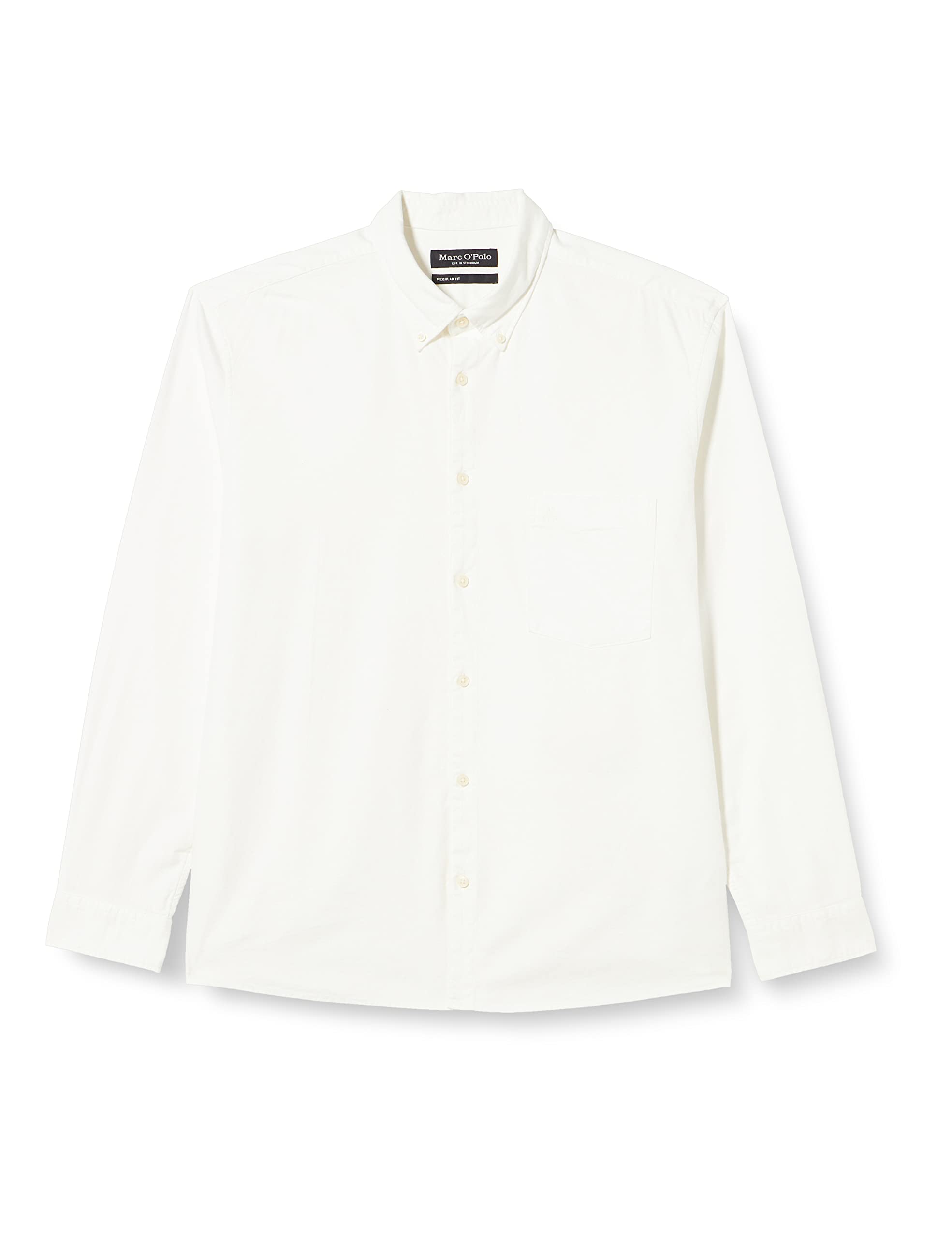 Marc O'Polo Herren Hemd Regular Fit Langarm, Cremefarben (Egg White), XS