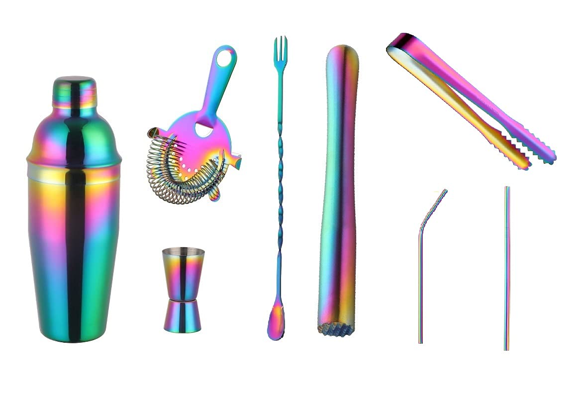 Juego de barra de coctelera de Martini Buyer Star de 25 onzas con kit de bartender de 8 piezas