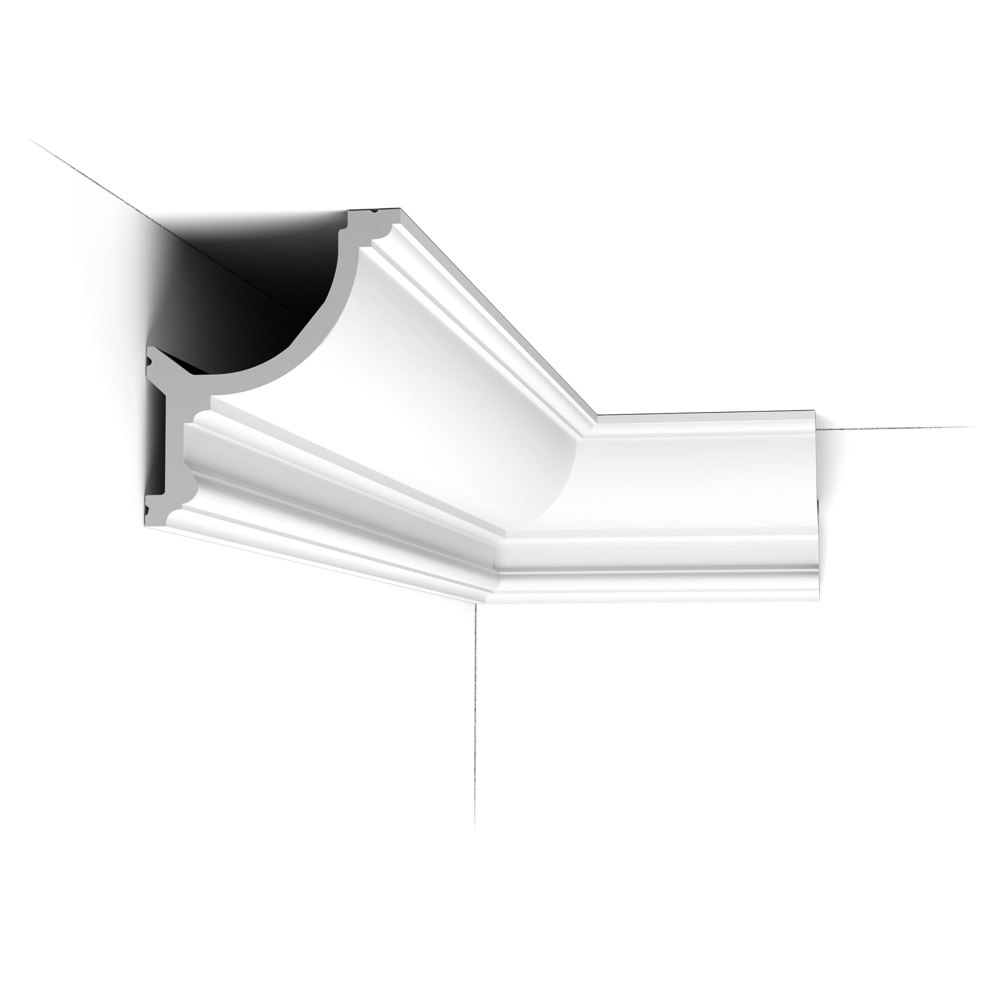 Orac DecorPurotouch High Density Polyurethane Foam Crown Moulding for Indirect Lighting | Primed White | Face 7-1/2in x 78in Long | C901 Series (12 Pack)