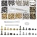 Produktbild HAUSPROFI 180 Sets 3 Größen Leder Nieten Doppelkappe Niet Metall Ohrstecker mit 3 Stück Fixierwerkzeug für DIY Lederhandwerk Nieten Ersatz, 4 Farben
