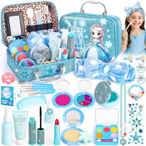 Hohosunlar Frozen Pretend Makeup for Toddlers Toys 3-5, Fake Play Make Up Pretend Play Princess Frozen Toys for Girls, Christmas Birthday Princess Gifts Toys for 3 4 5 6 7 8 Year Old Girls Kids