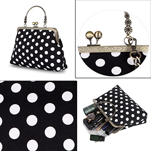 Image of Evening Bag Vintage Purse Kiss Lock Purses and Handbags for Women Formal