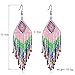 Weicam Women Jewellery 4 Pair Multicolor Nation Bohemian Style Tassel Earrings Handmade Beaded Jewelry