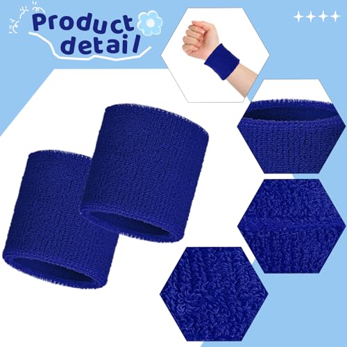 Image of Bememo 12 Pack Wristbands Sweatband for Women Men, Neon Colored Sport Wrist Bands, Tennis Football Basketball Sweatbands, Moisture Wicking Arm Bands for Working Out