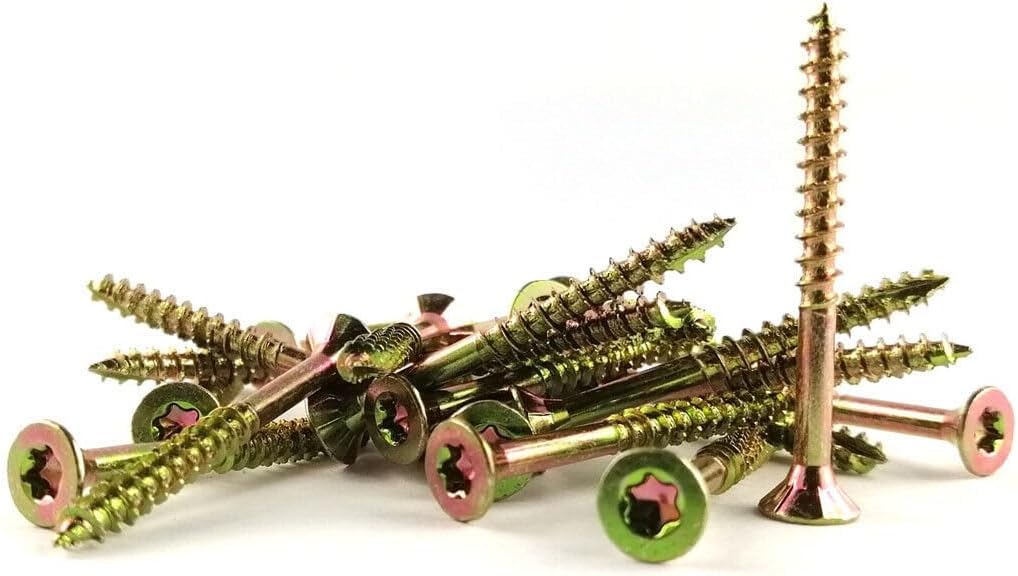 Tornillos Para Aglomerado Galvanizados En Amarillo Torx 20 De 4 X 40 Mm - Caja De 200 Tornillos | Leroy Merlin