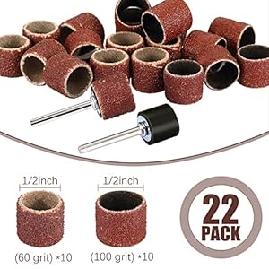   22-Pet-Nail-Grinder-Replacement-Kit-with-Grit-Sanding-Bands-Pet-Smoother-Claw-Care-Black-Grinding-Drums-Dog-Nail-Grinder-Replacement-Dog-Claw-Grooming-Supplies12-Inch-60-Grit-and-100-Grit