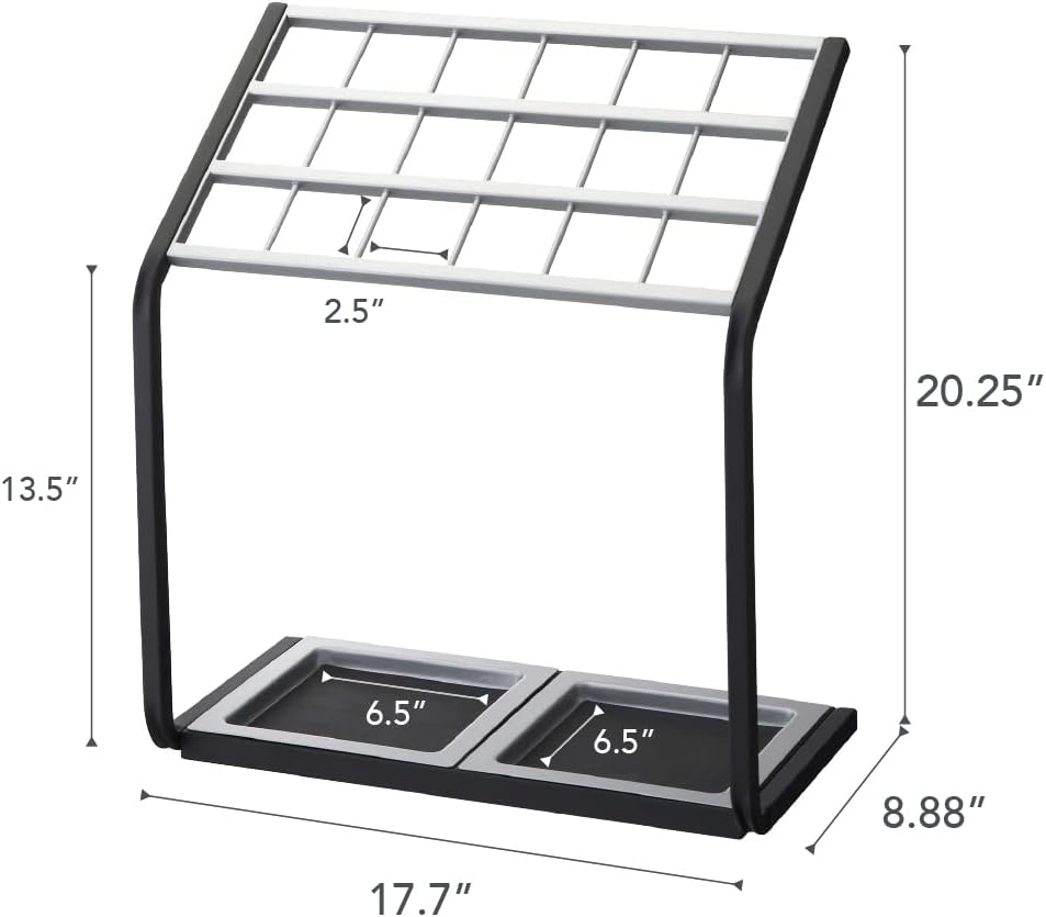 YAMAZAKI home 18-Slot Metal Umbrella Holder Silver