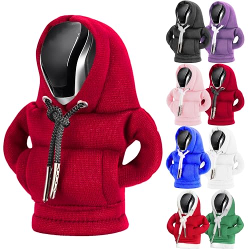 Rakizbe Car Gear Shift Hoodie, Universal Car Shift Knob Cover, Mini Hoodie for Auto Shifter, Automotive Interior Cute Gadgets Car Accessories