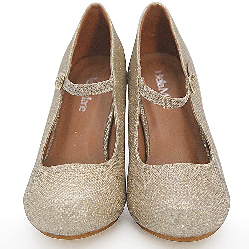 Bella Marie Helena Vintage Retro Mary Jane Round Toe Mid Heels Dress Work Pump3