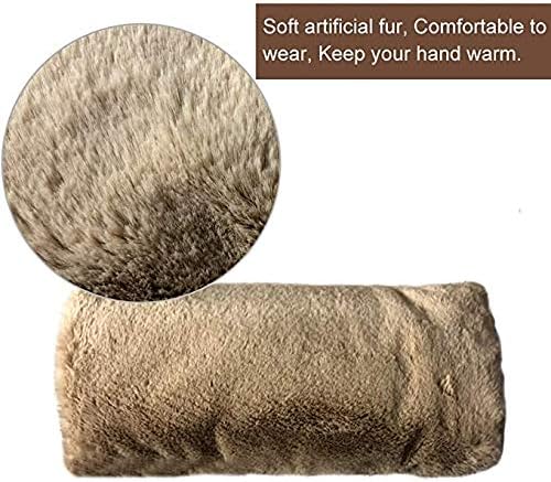 Hand Muffs Faux Fur Muff for Warming Hand in Winter (Khaki), 13.8-inch *7.9 (35cm * 20cm)