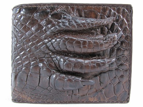 Genuine Crocodile Alligator Foot Claw Skin Leather Bifold Wallet (Chocolate Brown)2