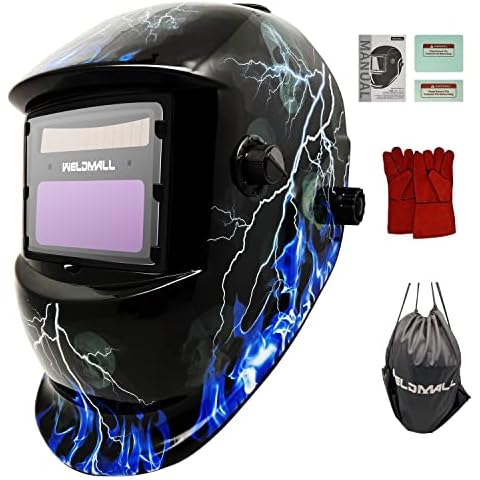 Careta Soldar Automática WELDMALL con Guantes de Cuero WM-110 Cover