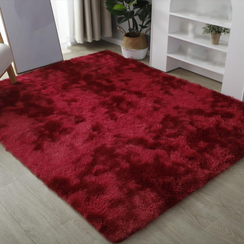 Alfombra lanuda de área, suave y esponjosa para decoración del hogar, alfombra rectangular moderna antideslizante para niños y niñas, alfombras