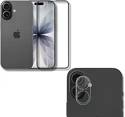 Película De Vidro 3D Tela Toda Para iPhone + Película Lente de Câmera (iPhone 17)