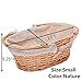 Oypeip Wicker Basket Gift Baskets Empty Oval Willow Woven Picnic Basket Cheap Easter Candy Basket Storage Basket Wine Basket with Handle Egg Gathering Wedding Basket (Nature)