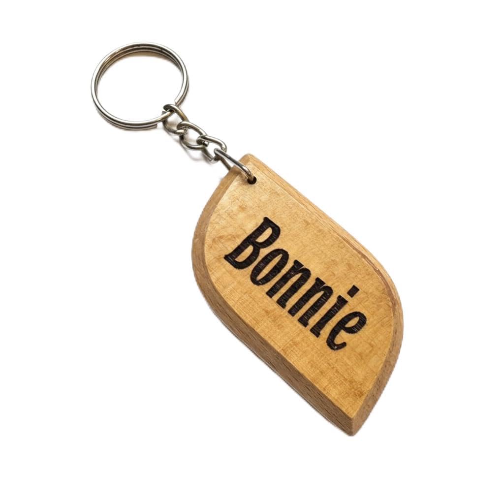 Bonnie Personalised Engraved Wooden Name Keyring Keychain Gift