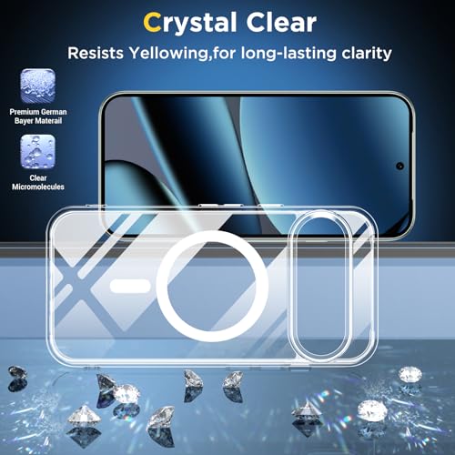 SPIDERCASE Magnetic for Google Pixel 10/Pixel 10 Pro Case, Military Grade Drop Protection Slim Crystal Clear Shockproof Anti-Fingerprint Phone Case, Phone Case for Pixel 10/10 Pro, Clear - Image 5