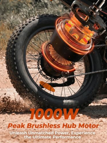 Image of isinwheel M10 Pro Electric Bike, 1000W Peak Motor, 22 MPH 20 inchx4 inch Fat Tire Ebike, USB Phone Charging Port, 10.4Ah Removable Battery, 7-Speed Electric Dirt Bike for Adults, Teens & Women