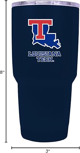 Miniatura 7 de R and R Imports Louisiana Tech Bulldogs - Vaso de acero inoxidable aislado negro de 24 onzas, producto universitario con licencia oficial