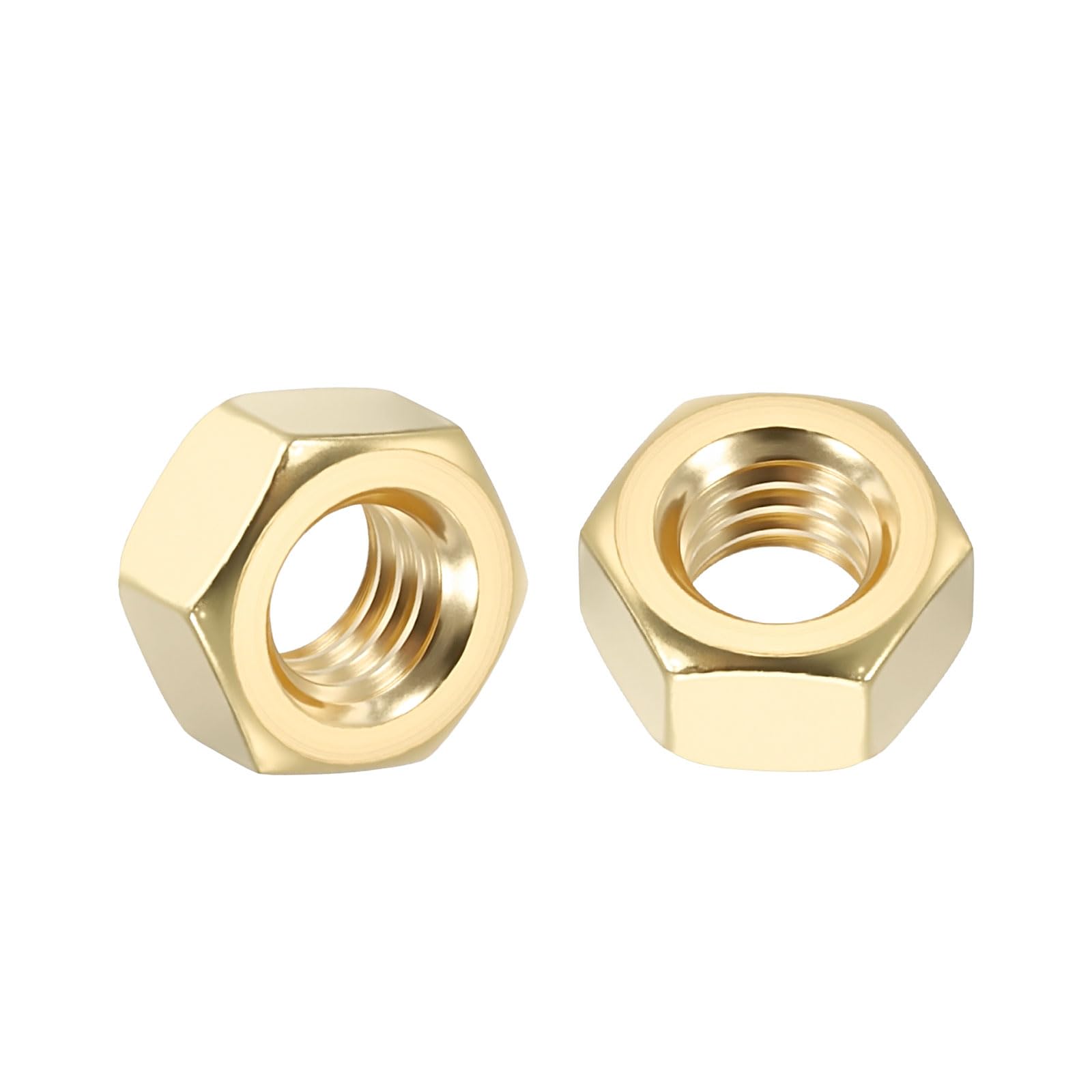 Kozelo 25pcs Hex Nuts - [5/16"-18] Brass Hardware Nuts, Yellow