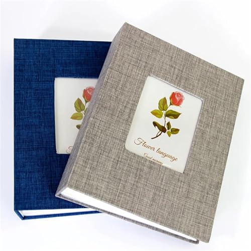 Álbum de fotos para bodas y viajes familiares con 200 fundas 10x15 en tela azul 5