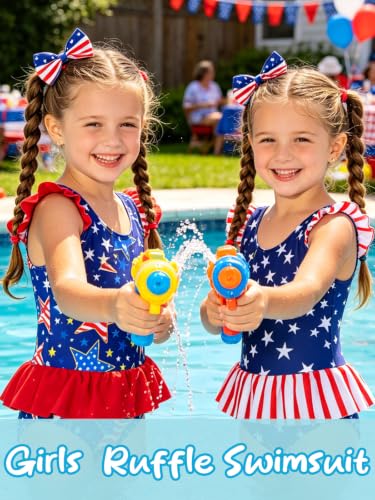 Image of Vieille Toddler Girls Swimsuits One Piece Ruffle Bathing Suits 2-7T