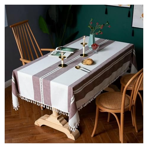 Nappe en lin coton rectangulaire vert clair table salon