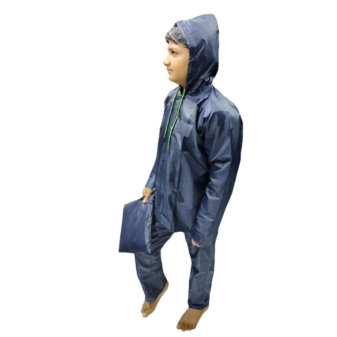 D8211K Rain Coat for Chindren's, Waterproof Raincoat for Kids with Pant Set, Rain Coat for Children with Bag (Blue, 10 Years - 11 Years) - Image 7 thumbnail