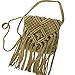 PacificPlex Womens Handbags Boho Beach Accessories Crossbody Bag Purse Hippie Cross Body Bag Cotton Macrame Crochet Fringe (Khaki)
