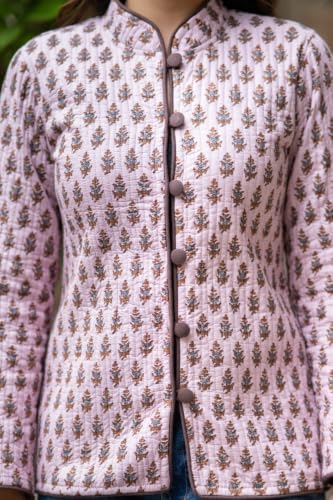Image of Reversible Jacket for Women | Double Sided Quilted Jacket | Reversible Winter Jacket for Women | Stylish Ethnic Printed Jacket | Warm & Comfortable Casual Outerwear