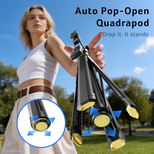 Image of Acer Gadget Auto Face Tracking Tripod for iPhone - Gesture Control Detachable Mini Ring Light 64 inch 360 Degree AI Tracking Phone Tripod for Vlogging YouTube TikTok Video Recording