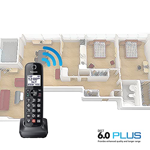 Image of Panasonic Cordless Phone Extension Handset Accessory to Connect to Expandable Base Station - KX-TGFA85B (Black)