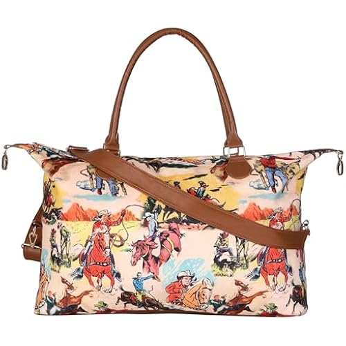 Weekender Bag Duffle Bag For Women Large Travel Tote Bag Overnight Weekend Bags With Shoulder Strap Cow Leopard Atzec…