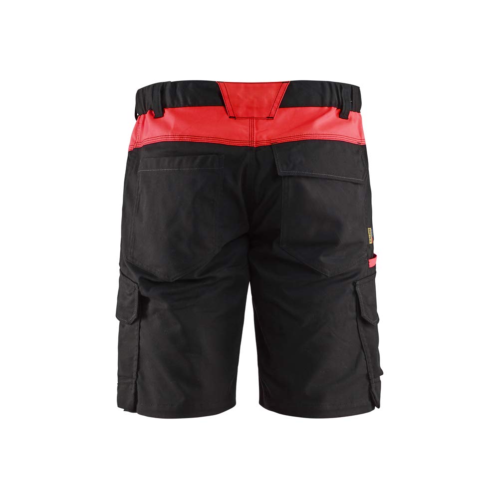 Blaklader 144618329956C50 Industrie Stretch Shorts, Schwarz/Rot, Größe C50